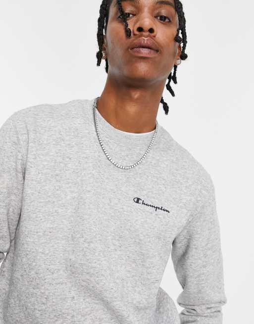Champion – Graues Sweatshirt mit kleinem Logo 