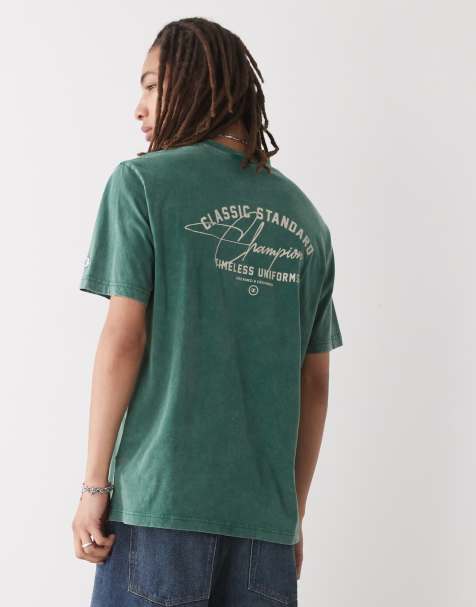 Champion – Grön t-shirt med rund halsringning och tryck baktill - view 1