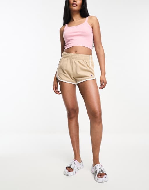 Champion gym shorts with piping in beige