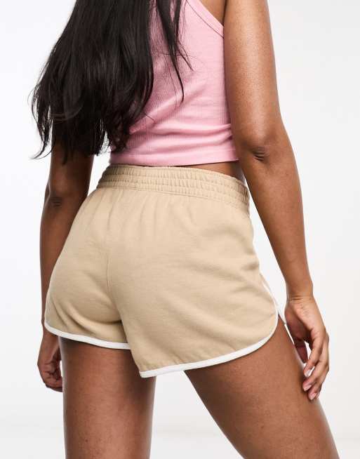 Champion gym shorts with piping in beige