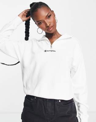 Champion half zip in white | ASOS