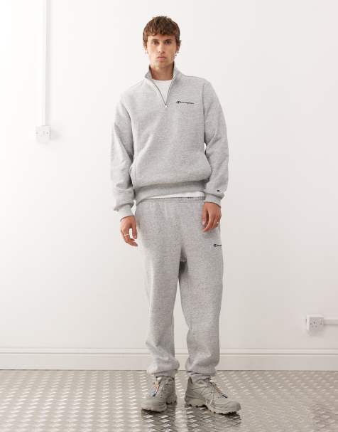 Champion half zip sweatshirt and joggers tracksuit in grey - view 1
