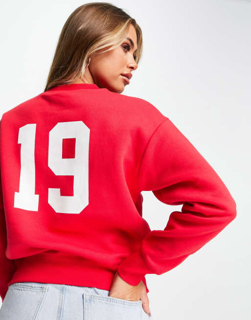 Champion heart print sweatshirt in red