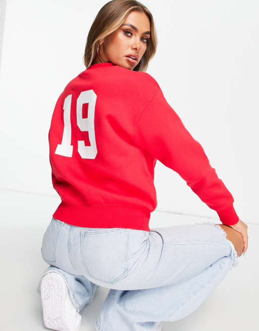 Champion heart print sweatshirt in red