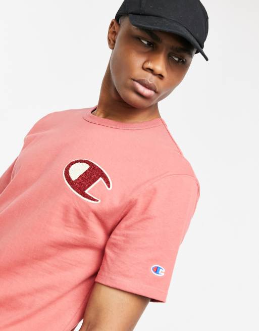 Pink champion t shirt shop