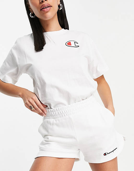 Champion high waisted shorts in white