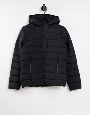 Champion hooded polyfilled jacket in black