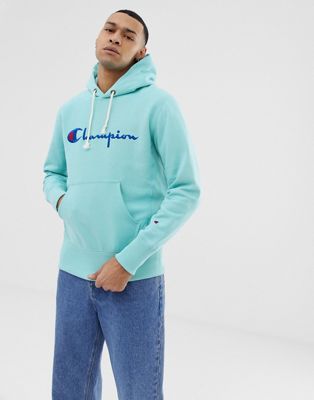 teal blue champion hoodie