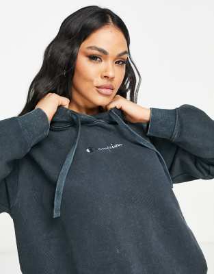 washed black champion sweatshirt