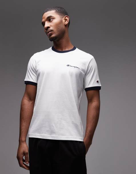 Champion - Hvid T-shirt med sorte kontrastkanter - view 1
