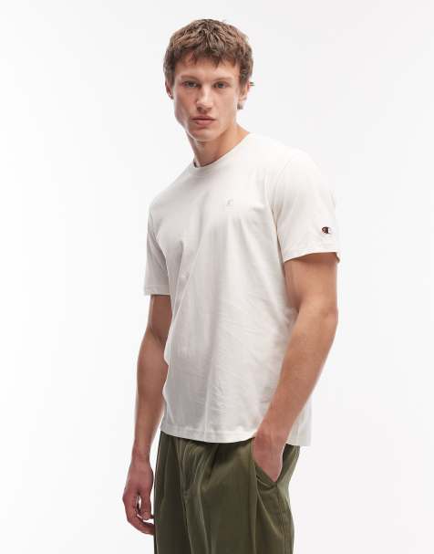 Champion – Icons – Naturvit t-shirt med detaljer ton-i-ton - view 1