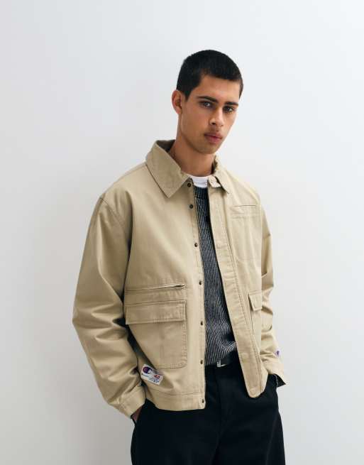 Champion Jacke mit durchgehendem Reißverschluss in Taupe, 2 von 5