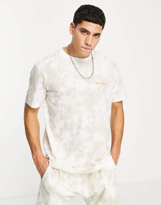 Champion – Jasnobrązowy T-shirt z efektem sprania
