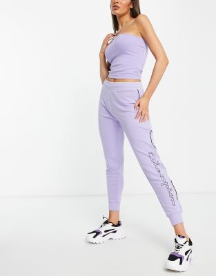 Champion joggers with large logo in purple