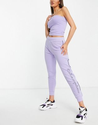Champion joggers with large logo in purple