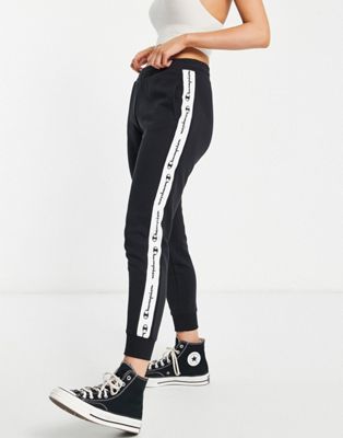 Champion joggers with taping in black