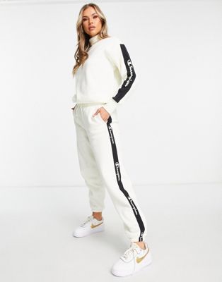 Champion joggers with taping in ecru