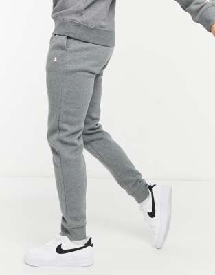 Champion - Joggingbroek met klein logo en boorden in grijs | ASOS
