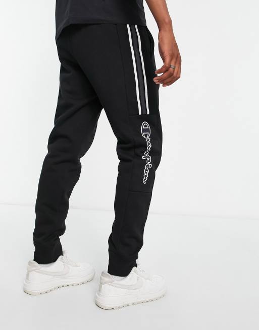 Champion – Jogginghose in Schwarz Logo Zierband mit ASOS | und