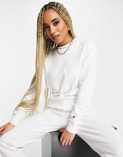 Champion Kastiges Sweatshirt in Wei ASOS