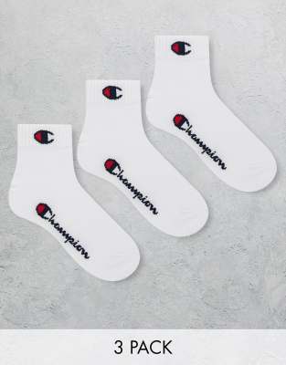 Champion - Knöchelsocken in Weiß mit Logo im 3er-Pack