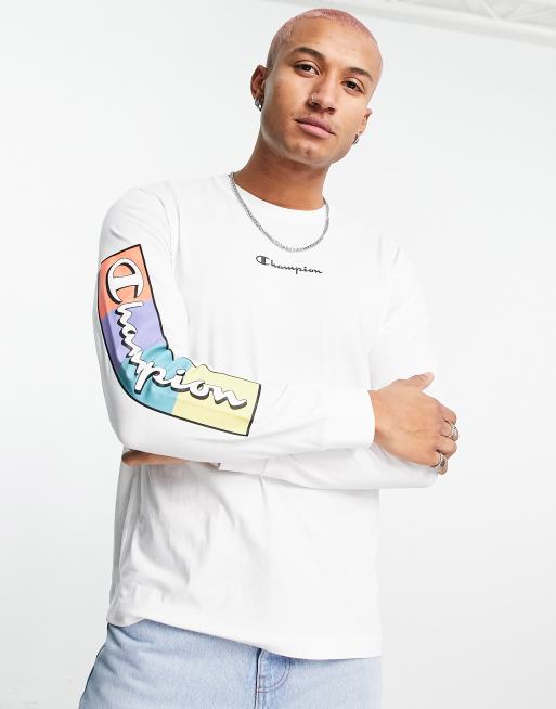 Champion ASOS mit – Langarm-Shirt in Print | Weiß