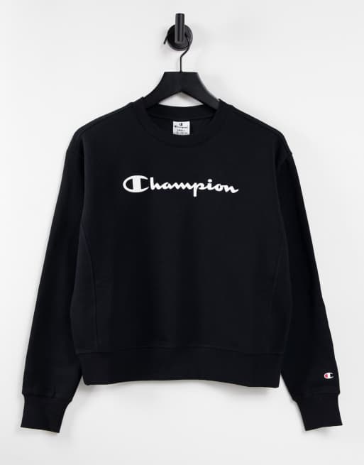 Champion small script boxy crew sweatshir new arrivals