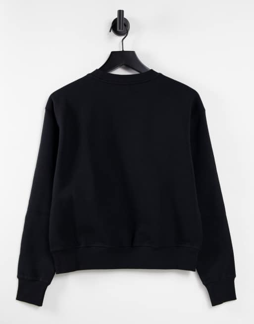 Champion black cropped store crew neck sweatshirt