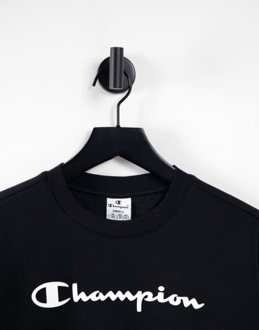 Champion logo best sale sleeve crop hoodie