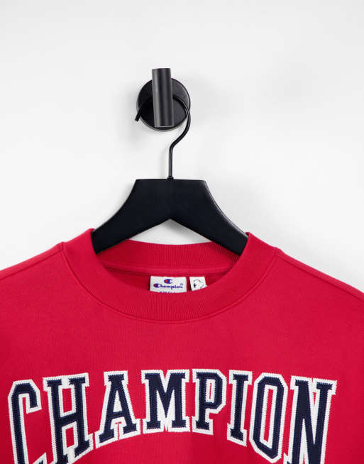 Champion boxy high neck sweatshirt in red deals