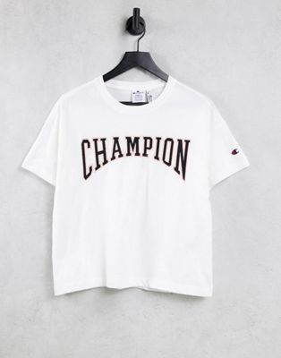 Champion large logo boxy t-shirt in white