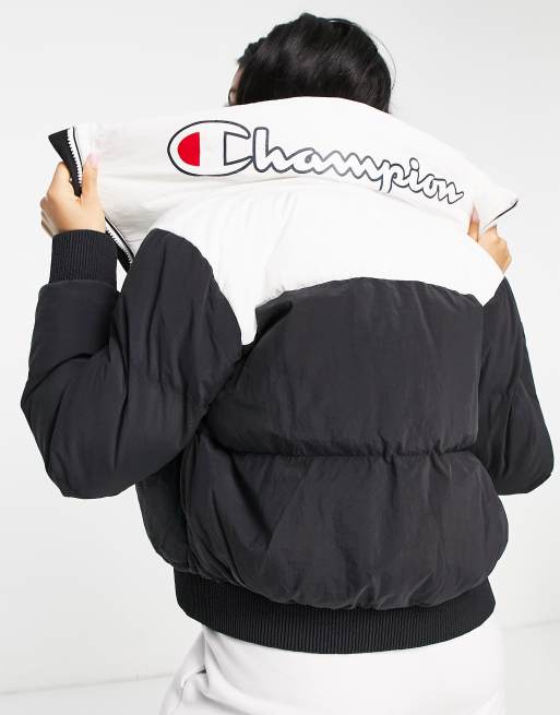 Champion black and white jacket store