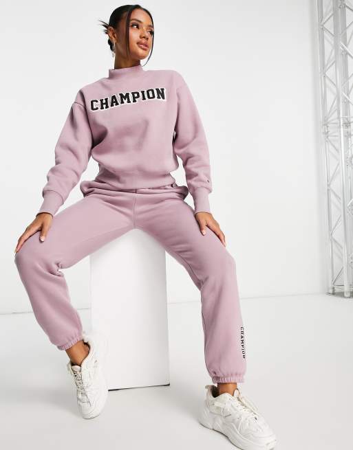 Pink champion cropped sweatshirt sale