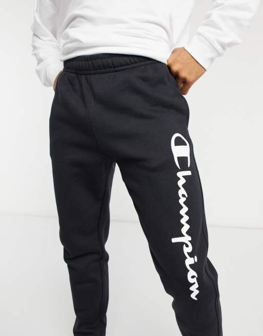 Champion large logo joggers in black ASOS