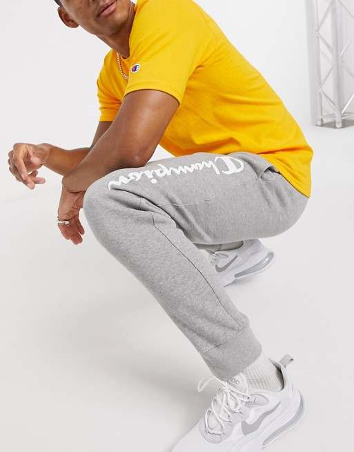 Champion large logo joggers in grey