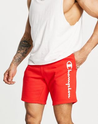champion large logo short in red