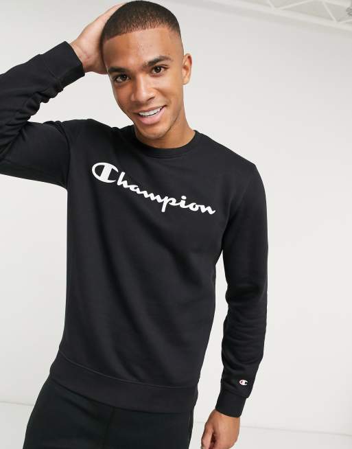 All black champion crewneck sale