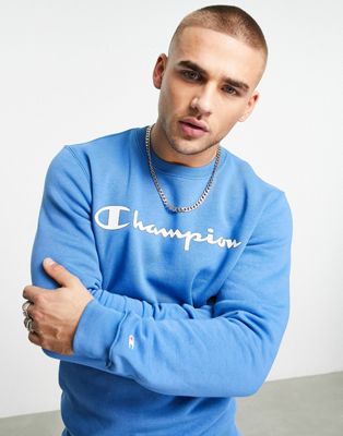 Champion large logo sweatshirt in blue