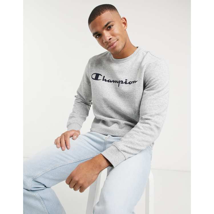 Champion crewneck sweatshirt grey melange sale