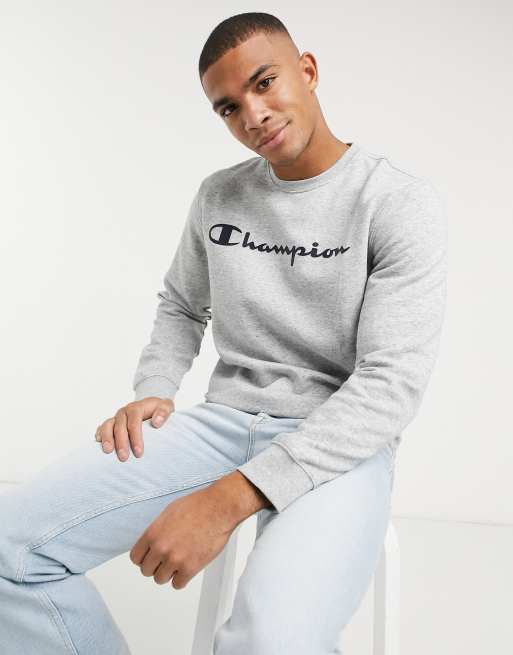 Champion large logo sweatshirt in grey