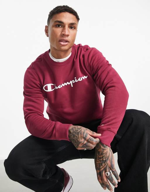 Champion red hot sale crewneck