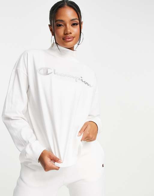 Champion large logo sweatshirt in white ASOS - Main Image
