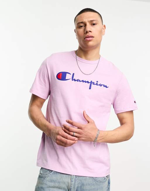 Mens pink champion t shirt online