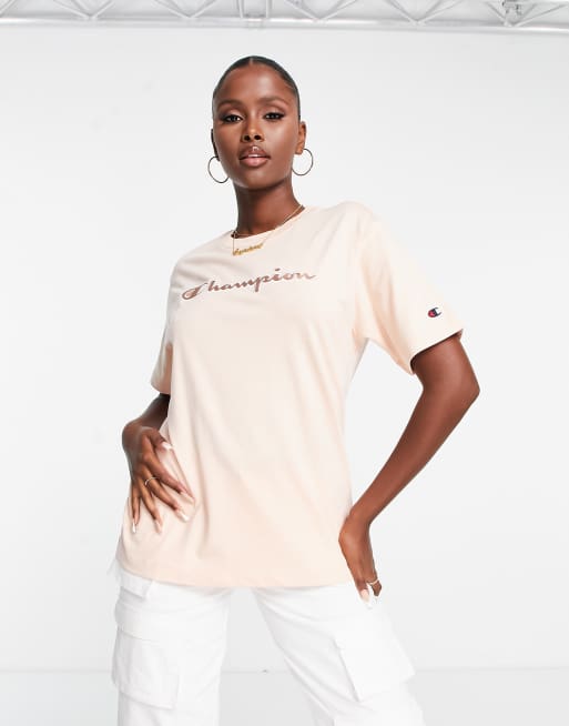 Peach champion t hot sale shirt