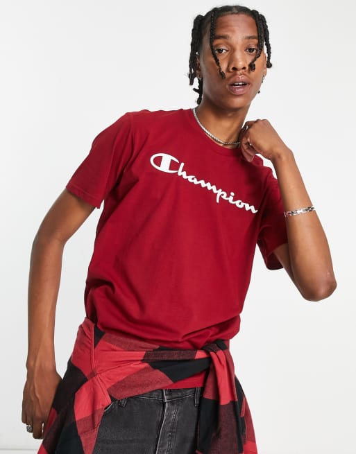 Hertellen pk Generator Champion large logo t-shirt in red | ASOS