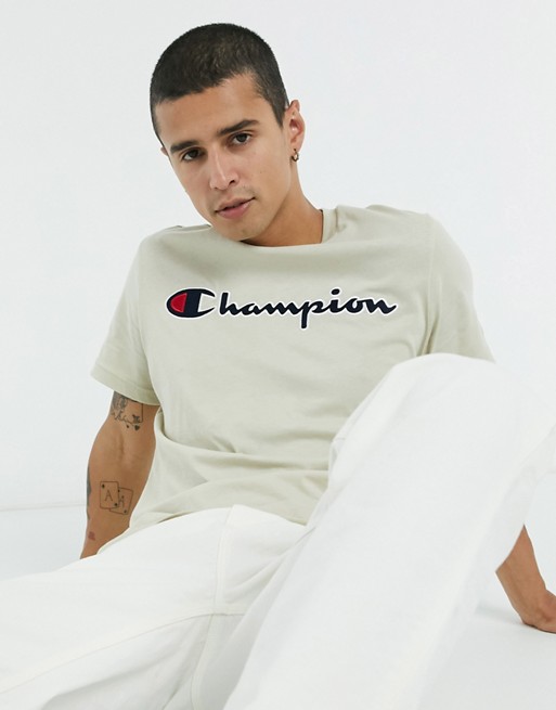 Champion large logo t-shirt in sand