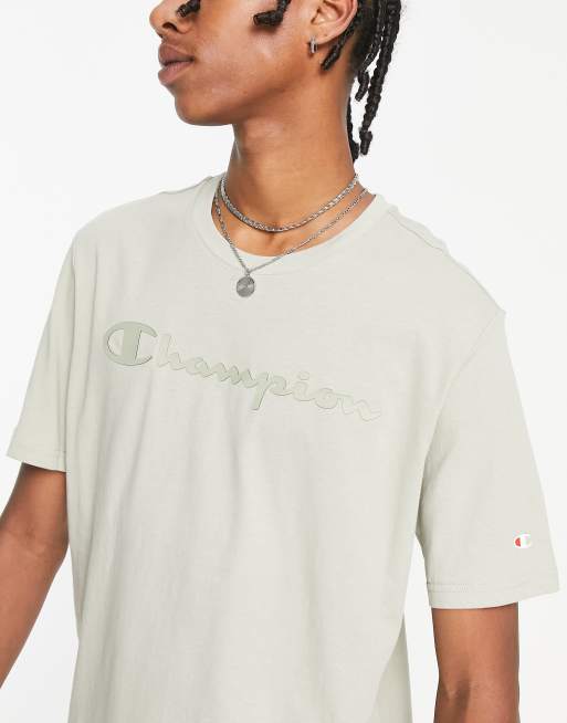 Champion large logo t shirt in tan