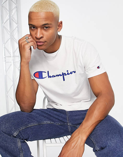 Champion large logo T-shirt in white | ASOS
