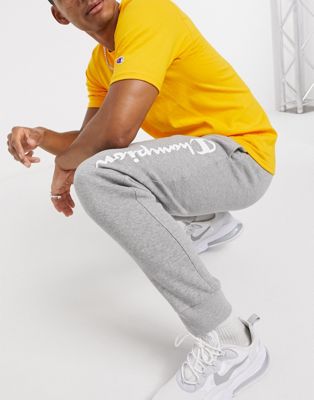 Champion large logo tracksuit bottoms in grey