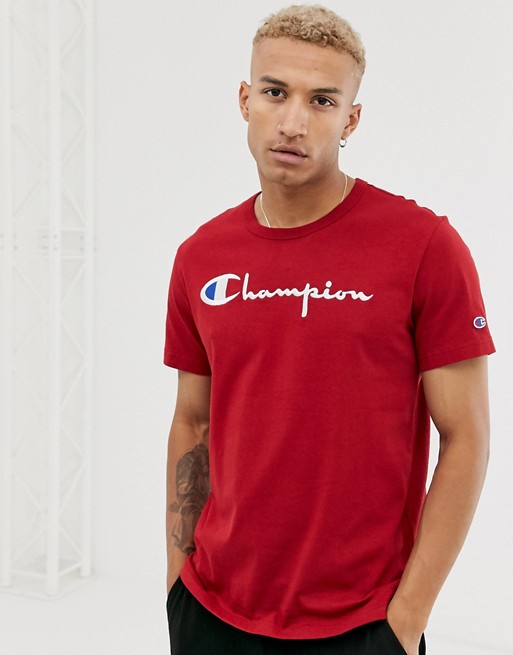 Champion large script logo t-shirt in red